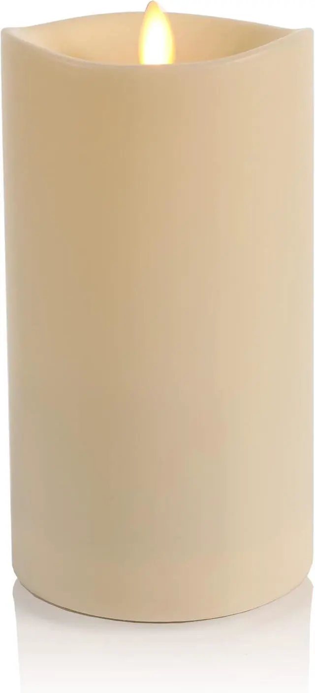 Main image of Luminara Waterproof Outdoor Flameless Melted Edge LED Candle - 3.75" x 7", White