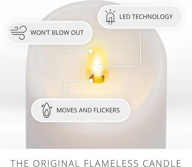 Alt view image 2 of 2 - Luminara Flameless LED Battery Operated Flickering Pillar Candles - White