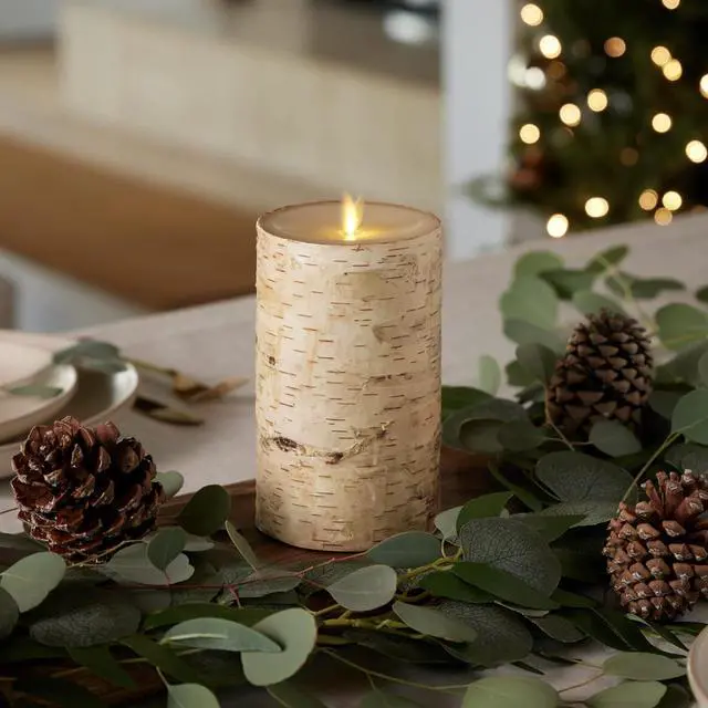Alt view image 2 of 2 - Luminara Realistic Artificial Moving Flame Pillar LED Candle - 4.0"x7.0", Brown