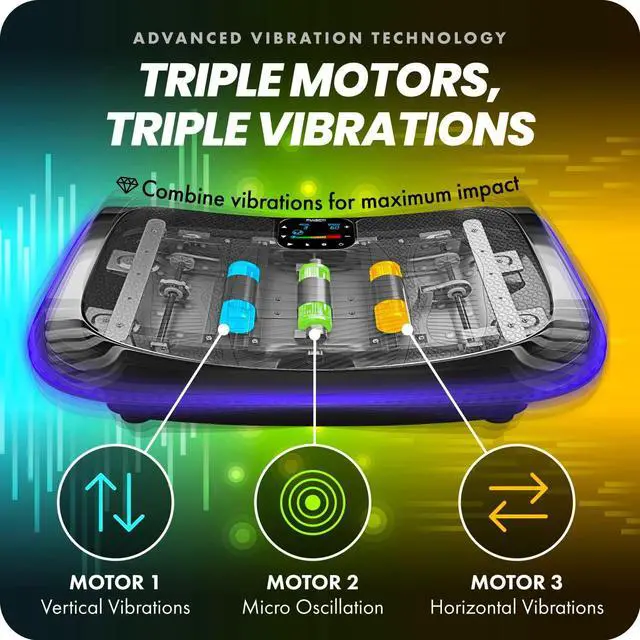 Alt view image 2 of 2 - Bluefin Fitness 4D Triple Motor Vibration Curved Plate w/ 3 Silent Drive Motors