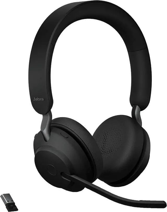 Alt view image 10 of 11 - Jabra Evolve2 65 Headset - Stereo - Wireless - Bluetooth - 98.4 ft - 20 Hz - 20 kHz - Over-the-head - Binaural - Circumaural - Noise Cancelling, MEMS Technology Microphone - Black