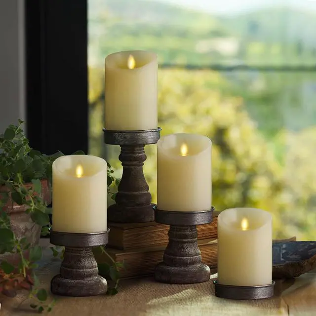 Alt view image 2 of 2 - Luminara Flameless Battery Operated Flickering LED Candle, 4-Pack 3"x4.5", Ivory