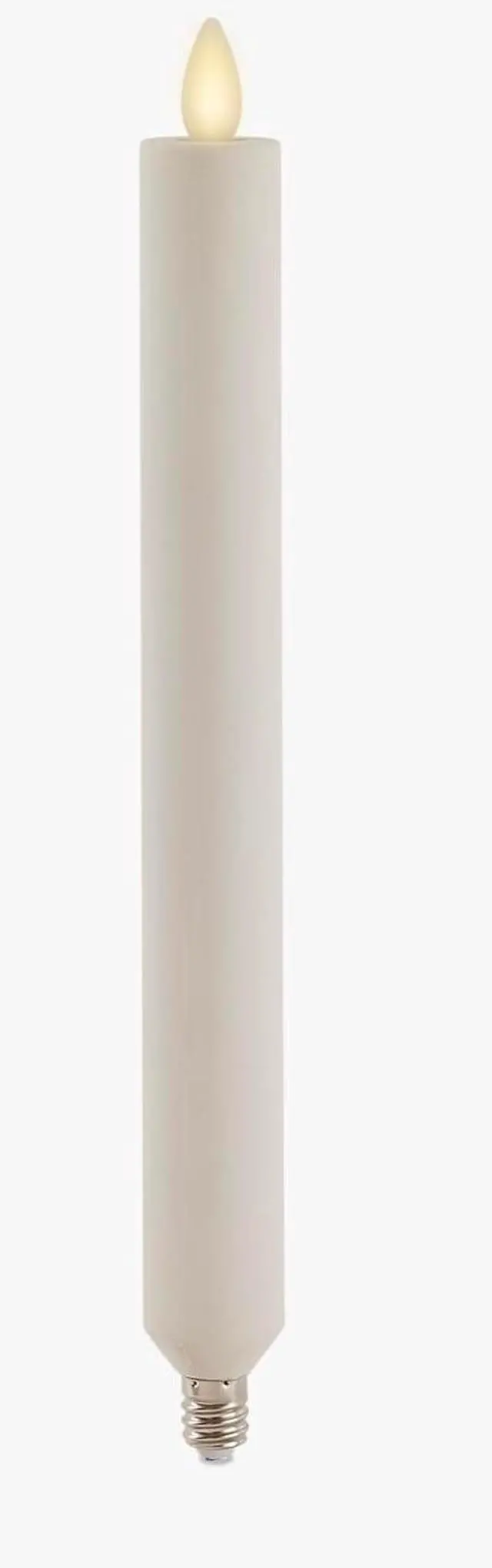 Main image of Luminara Flameless Tall E12 Taper Bulb Flat Top Candle, 1" x 9.5" - Pearl Ivory