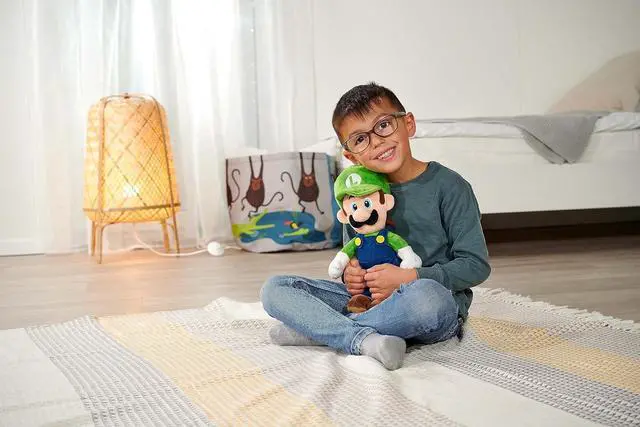 Alt view image 2 of 2 - Simba 109231011 Super Mario Luigi Plush 12" Official Tabletop Soft Toy - Green