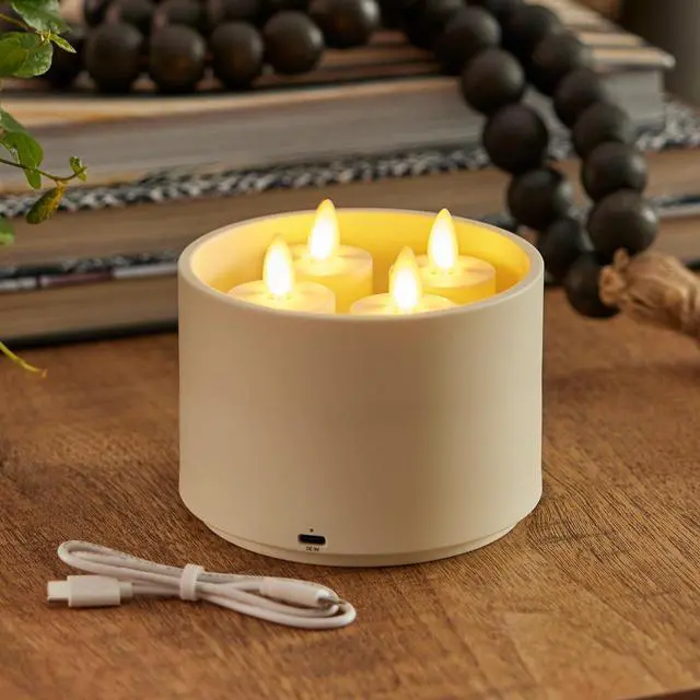 Main image of Luminara Flameless Battery Operated Indoor Led Candle, 1.5" x 2.1" - Pearl Ivory