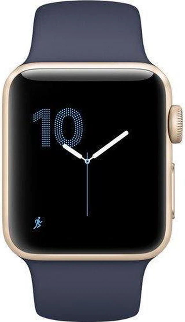 Alt view image 2 of 2 - Apple Watch Series 2 38mm Smartwatch Gold Aluminum Case, Midnight Blue Sport Band (Gen 2) MQ132LL/A