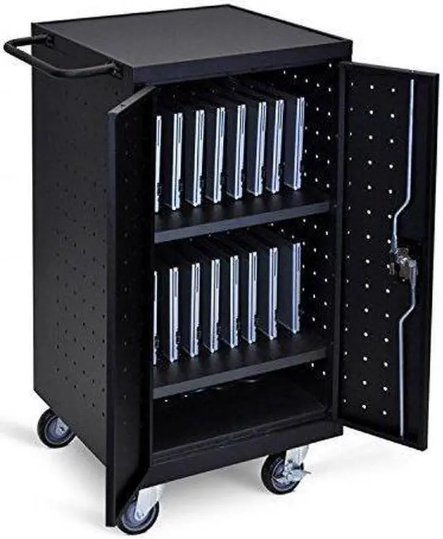 Alt view image 9 of 20 - Luxor Black 18 Laptop Computer Charging Cart