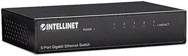 Alt view image 19 of 19 - Intellinet 5-Port Gigabit Ethernet Switch, Desktop Size, Metal Housing, IEEE 802.3az (Energy Efficient Ethernet)