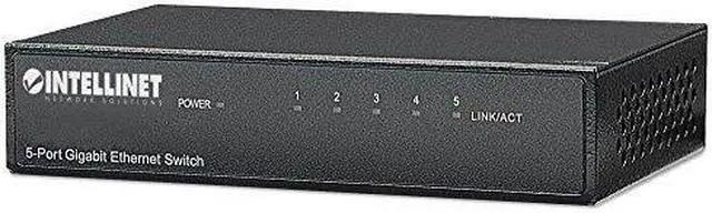 Alt view image 18 of 19 - Intellinet 5-Port Gigabit Ethernet Switch, Desktop Size, Metal Housing, IEEE 802.3az (Energy Efficient Ethernet)