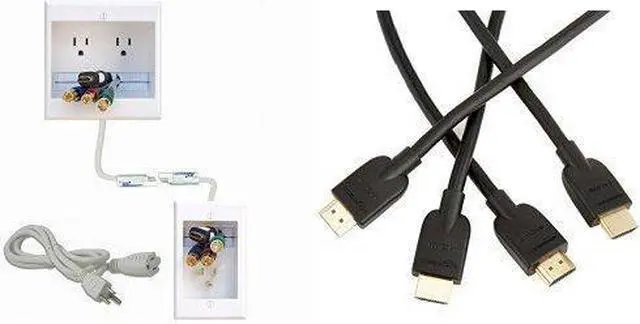 Alt view image 2 of 12 - PowerBridge TWO-CK Dual Outlet Recessed In-Wall Cable Management System with PowerConnect for Wall-Mounted Flat Screen LED, LCD, and Plasma TVs