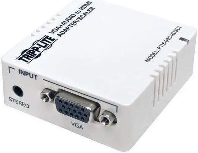 Alt view image 6 of 20 - Tripp Lite VGA to HDMI Adapter Converter / Scaler w Audio / Video White (P116-000-HDSC1)