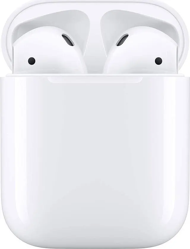 Alt view image 6 of 19 - Apple AirPods 2 White with Charging Case In Ear Headphones MV7N2AM/A