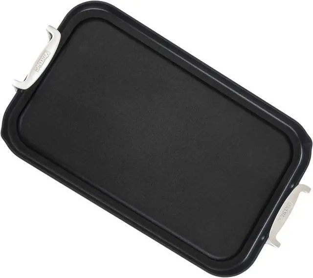 Alt view image 3 of 8 - Viking 40051-1218 Hard Anodized Nonstick Double Burner Griddle, 18 Inch by 11 Inch, Gray