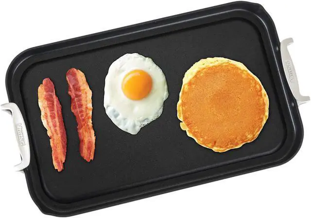 Alt view image 2 of 8 - Viking 40051-1218 Hard Anodized Nonstick Double Burner Griddle, 18 Inch by 11 Inch, Gray