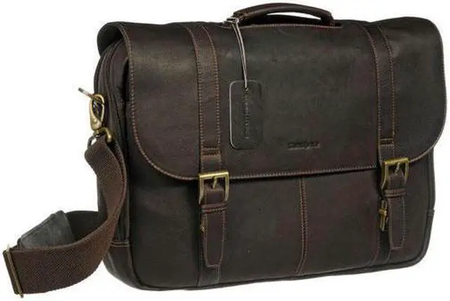 Alt view image 9 of 20 - Samsonite Columbian Leather Flapover Laptop Case