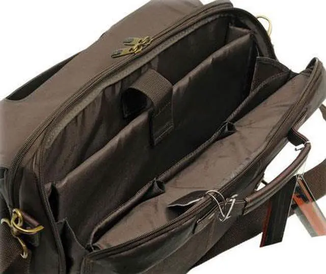 Alt view image 10 of 20 - Samsonite Columbian Leather Flapover Laptop Case
