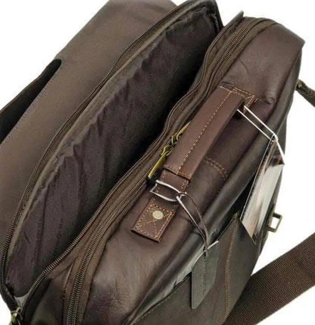 Alt view image 11 of 20 - Samsonite Columbian Leather Flapover Laptop Case