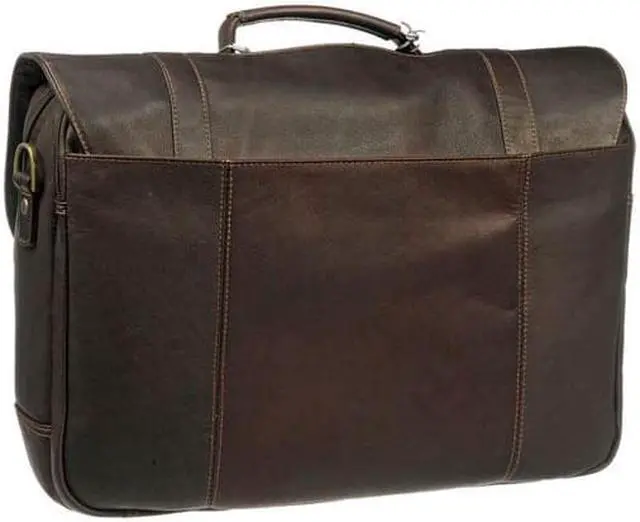 Alt view image 13 of 20 - Samsonite Columbian Leather Flapover Laptop Case