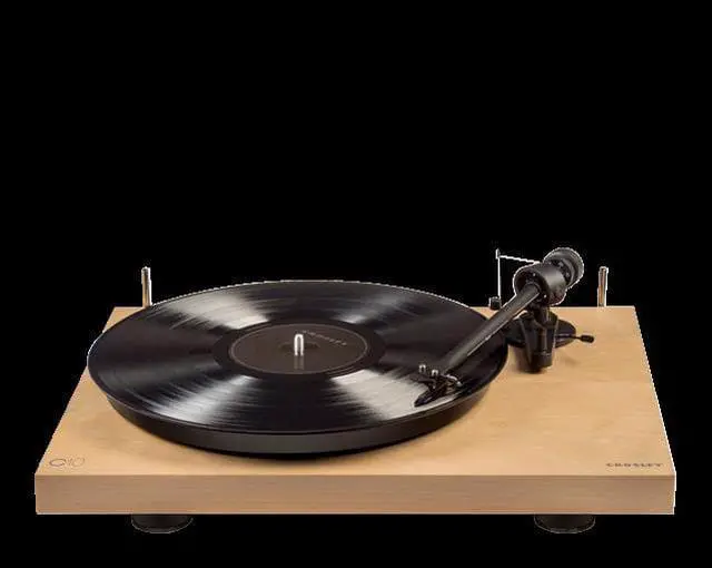 Alt view image 9 of 10 - Crosley C10A-NA 2-Speed Pro-Ject Tone Arm Manual Belt Driven Turntable - Natural
