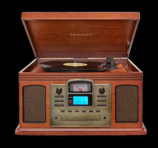 Alt view image 12 of 12 - Crosley CR2405A-PA Director CD Recorder with Cassette Player (Paprika)