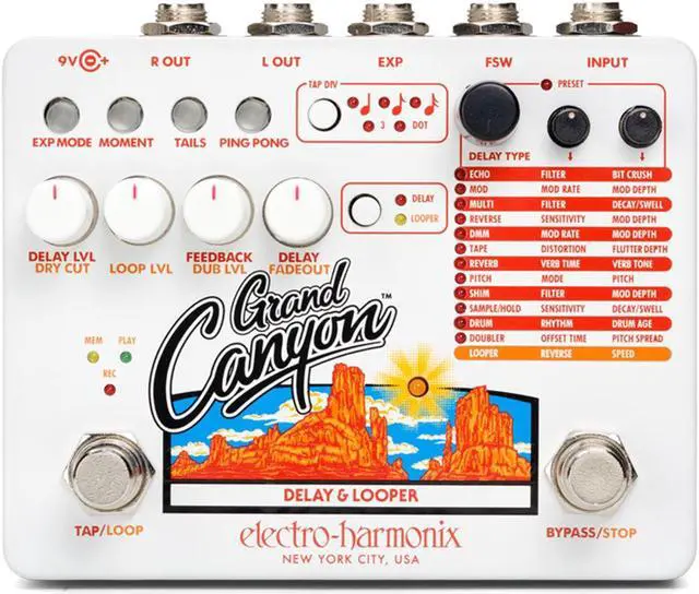 Main image of Electro-Harmonix Grand Canyon Delay & Looper Guitar Effects Pedal