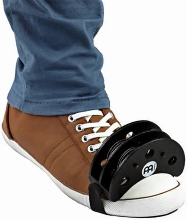 Alt view image 2 of 9 - Meinl FJS2S-BK Foot Tambourine Steel Jingles, Black