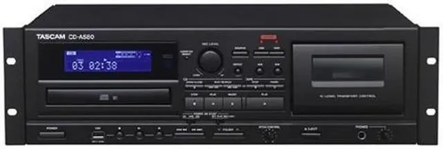 Alt view image 4 of 6 - Tascam CD-A580 CD Player/Cassette Recorder with USB dubbing