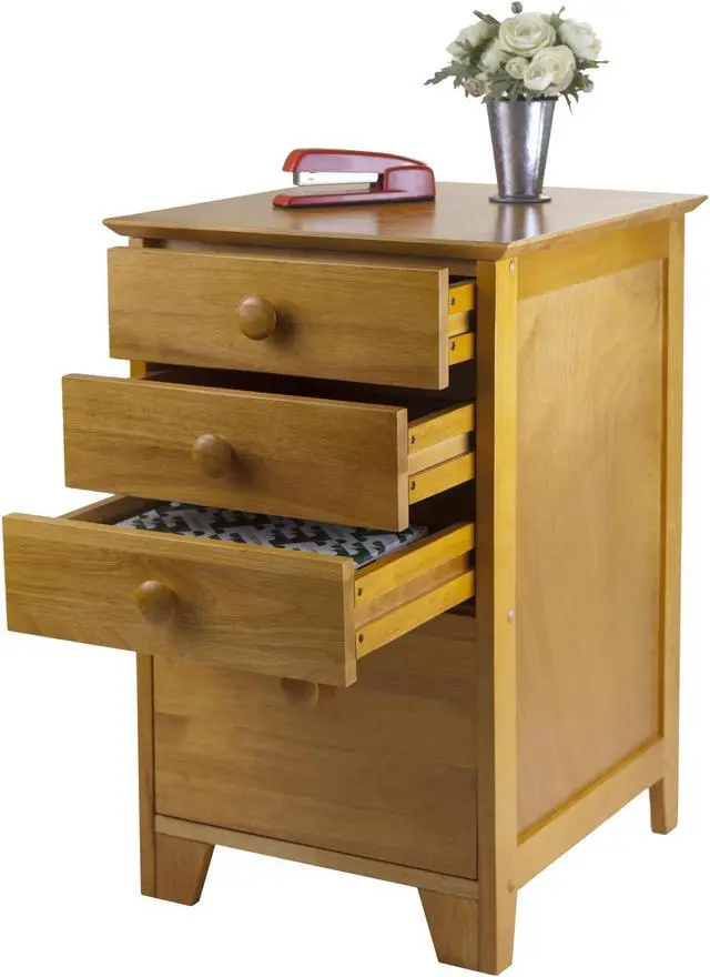 Alt view image 5 of 15 - Winsome 99428 Honey Beechwood FILE CABINET 4-DRAWER