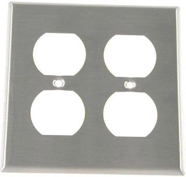 Main image of Leviton Recep Plt 2Dplx Ss 1052-4007