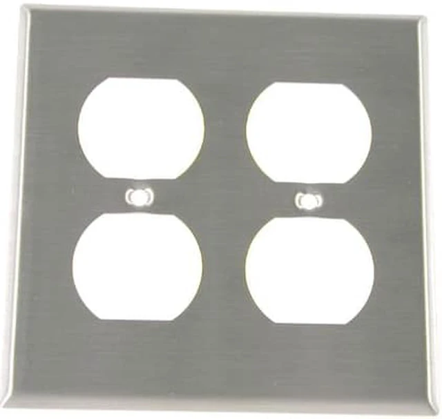 Main image of 84016 2-Gang Dplx Device Rcptcl Wlplt, Stndrd, Device Mount, Stainless Steel