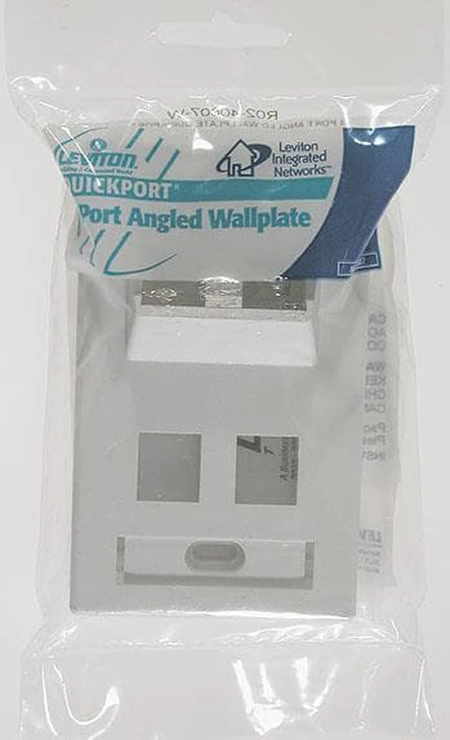Main image of Leviton Plate 4Port Ang Wht 1090-4548