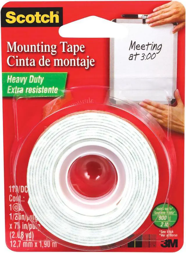 Alt view image 3 of 18 - 3M Mounting Tape Holds 2 lb. 1"x50" White 114