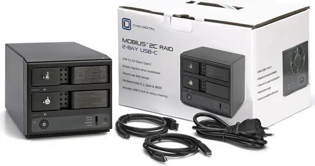 Alt view image 5 of 5 - Mobius 2C RAID 2-Bay USB-C Hard Drive Enclosure