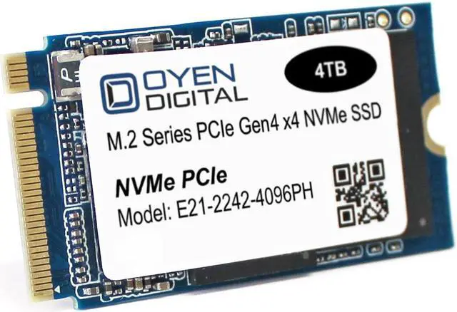 Alt view image 3 of 3 - Oyen Digital 4TB M.2 2242 NVMe PCIe 3D TLC SSD