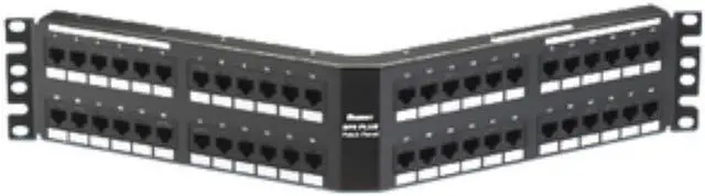 Main image of Panduit 48 Port Cat6 Angled Network Patch Panel - 48 x RJ-45 - 48 Port(s) - 48 x RJ-45 - 48 x RJ-11 - 2U High - 19" Wide - DPA48688TGY