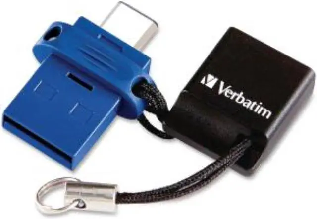 Main image of Verbatim 64GB Store 'n' Go Dual USB Flash Drive for USB-C Devices - Blue - 64 GB - USB Type C, USB 3.0 - Blue DRIVE FOR UCB-C DEVICES BLUE - 99155