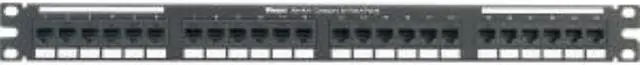 Main image of Panduit Flush Mount Category 5e Patch Panel - 24 Port(s) - 24 x RJ-45 - 1U High - Black - Flush Mount - NK5EPPG24Y