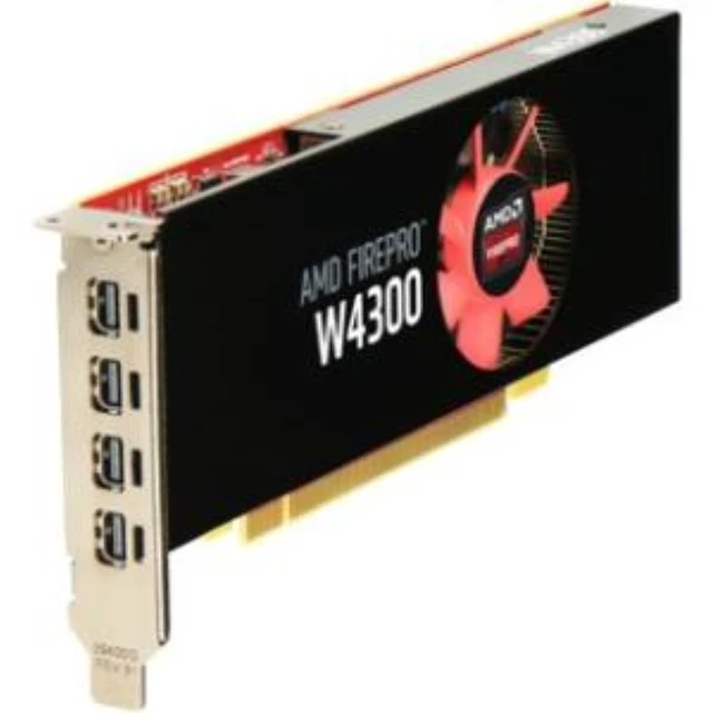 Main image of HP FirePro W4300 Graphic Card - 4 GB GDDR5 - Low-profile - Single Slot Space Required - 4 x DisplayPort - PC PCIEX16 4GB GDDR5 4XMIN-DP GRAPHICS - T7T58AT