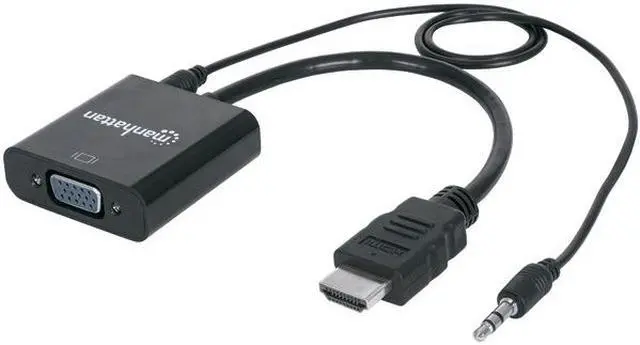 Alt view image 4 of 12 - Manhattan Hdmi Male To Vga Female Converter With Audio And Optional Usb Micro-B Power Port - Retail Bag