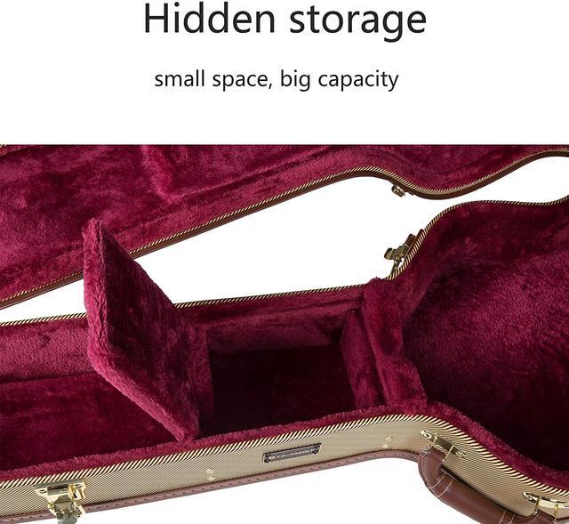 Alt view image 4 of 7 - Crossrock CRW600LTW Hardshell Arch Top Wooden Multi-ply Wooden Electric Guitar Case, Les Paul Body Style in Vintage Tweed