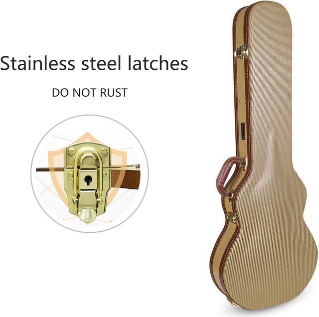 Alt view image 3 of 7 - Crossrock CRW600LTW Hardshell Arch Top Wooden Multi-ply Wooden Electric Guitar Case, Les Paul Body Style in Vintage Tweed
