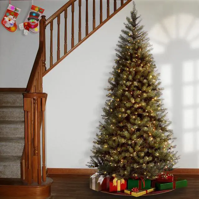 Alt view image 2 of 4 - National Tree Company AP730065 6.5 ft. Pre-Lit Aspen Spruce Slim Tree - 42" x 42" x 78" - Green Tree, Green Tree Stand