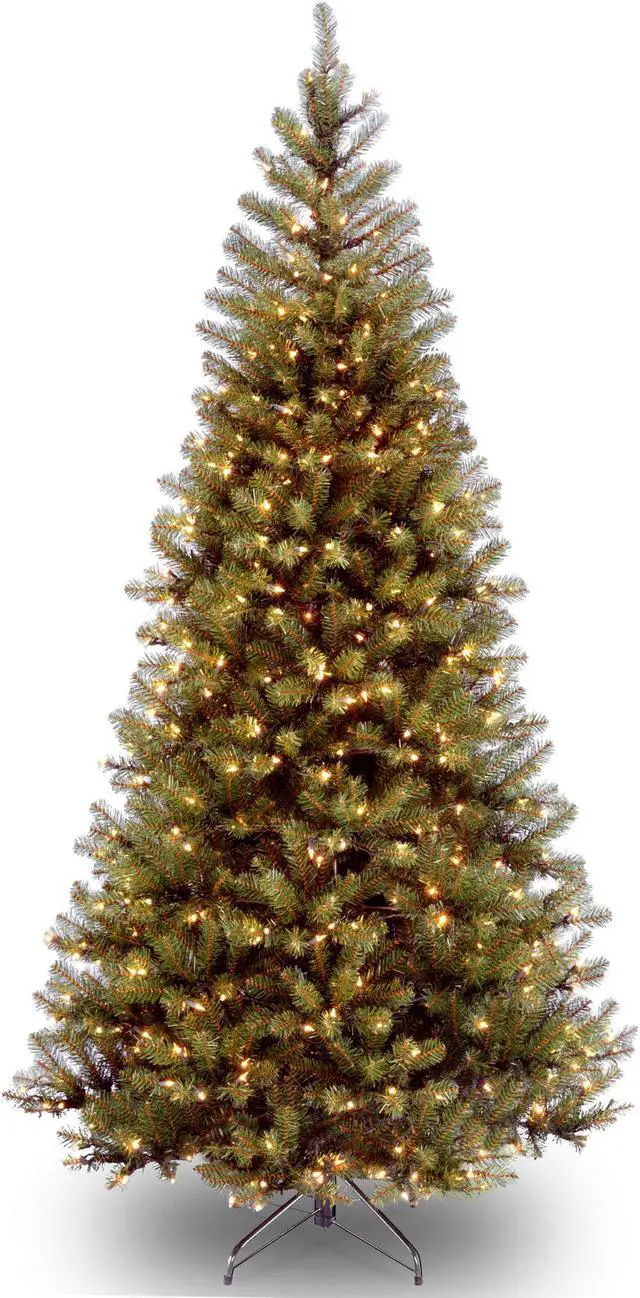 Main image of National Tree Company AP730060 6 ft. Pre-Lit Aspen Spruce Slim Tree - 38" x 38" x 72" - Green Tree, Green Tree Stand