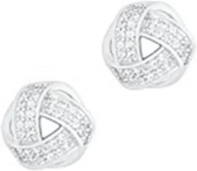 Main image of ORROUS & CO Legacy Collection 18K Gold Plated Cubic Zirconia Twisted Love Knot Stud Earrings