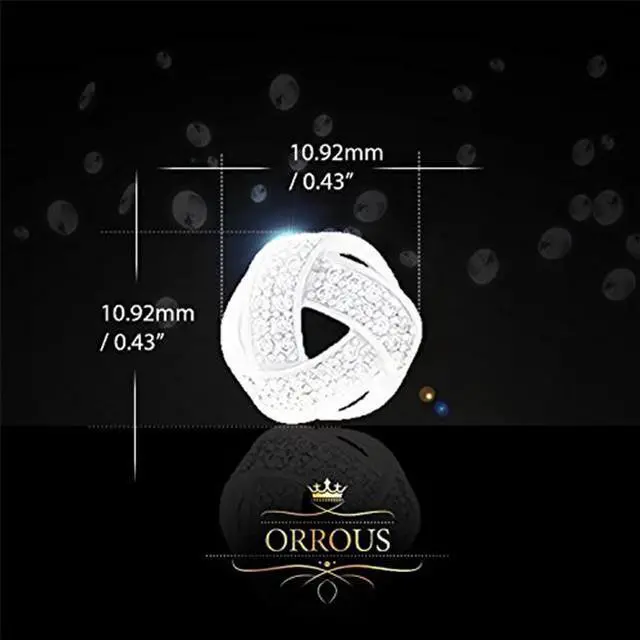 Alt view image 4 of 4 - ORROUS & CO Legacy Collection 18K Gold Plated Cubic Zirconia Twisted Love Knot Stud Earrings