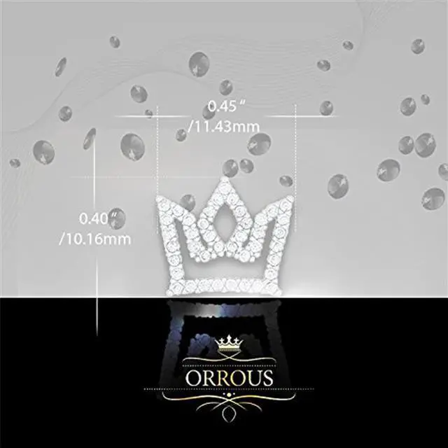 Alt view image 3 of 4 - 18k White Gold Plated Cubic Zirconia Princess Crown Stud Earrings by Orrous & Co.