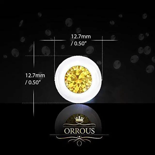 Alt view image 3 of 3 - 18k Gold Plated Bezel Cubic Zirconia Solitaire Stud Earrings (5.00 carats)