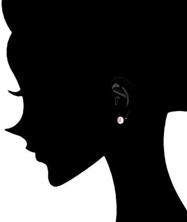 Alt view image 2 of 3 - 18k Gold Plated Bezel Cubic Zirconia Solitaire Stud Earrings (5.00 carats)