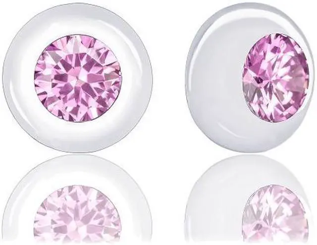 Main image of 18k Gold Plated Bezel Cubic Zirconia Solitaire Stud Earrings (5.00 carats)