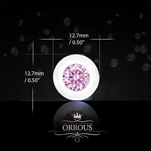 Alt view image 3 of 3 - 18k Gold Plated Bezel Cubic Zirconia Solitaire Stud Earrings (5.00 carats)